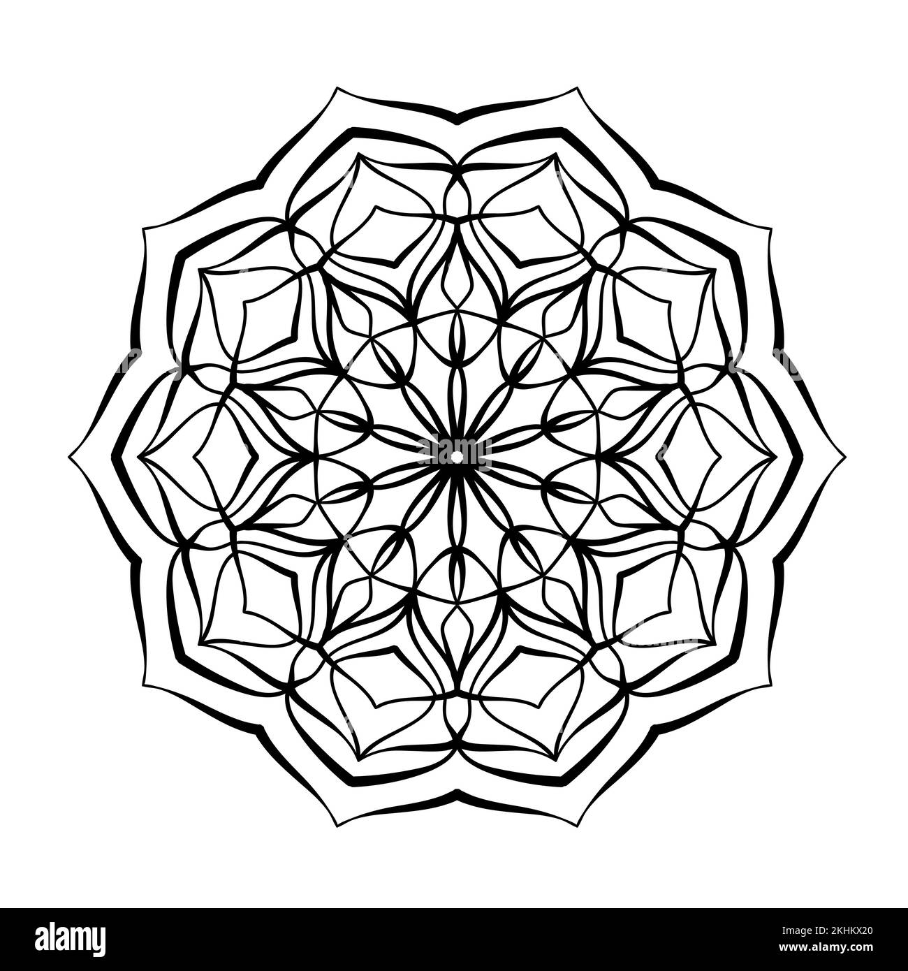 Elegant abstract mandala pattern in circle vector illustration stock