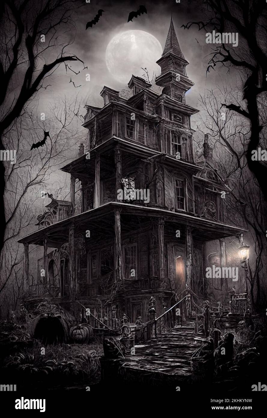 Ghost illustration house haunted hi-res stock photography and images - Page  2 - Alamy