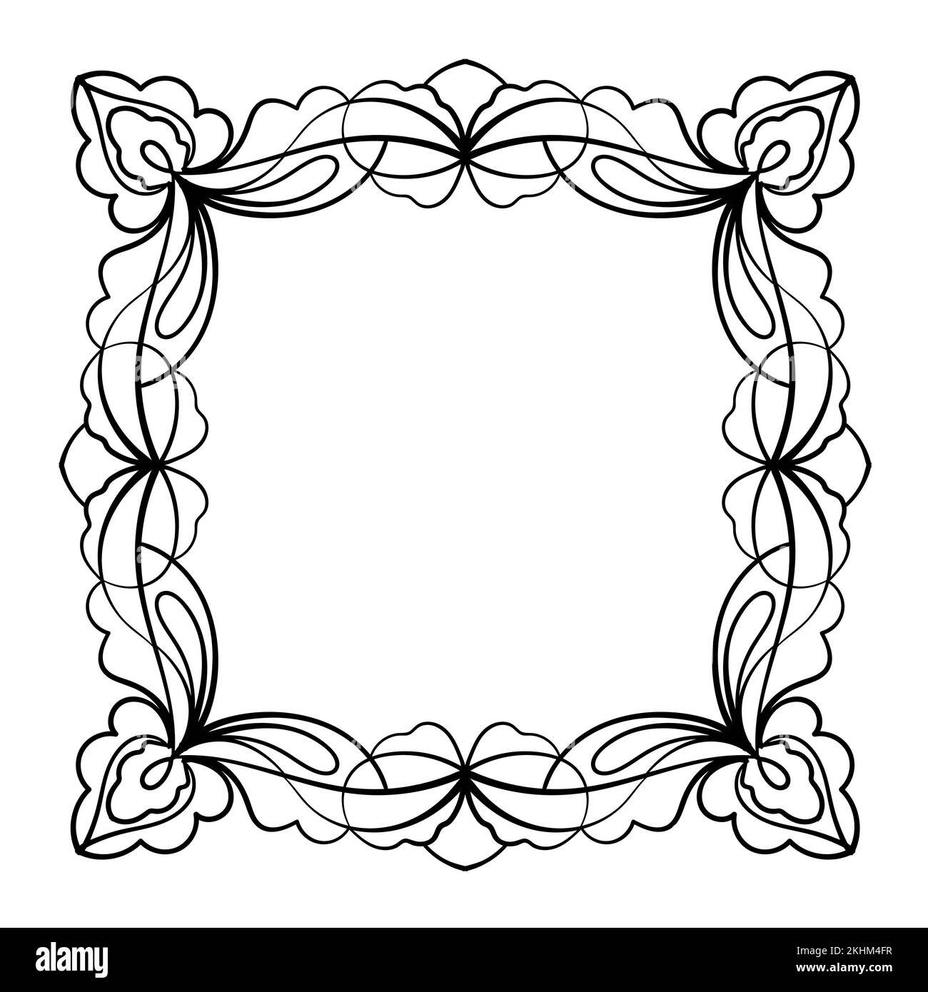 Hand drawn doodle frame on white background. Decorative vector design ...