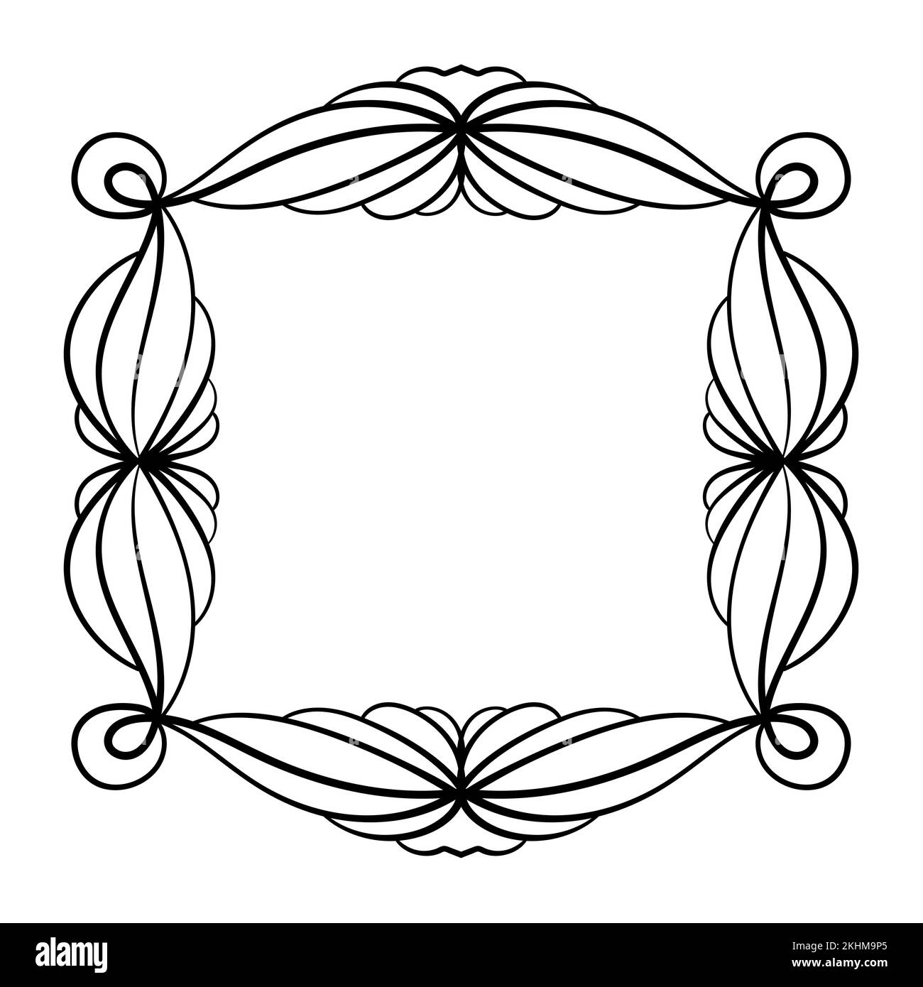 Hand drawn doodle frame on white background. Decorative vector design ...