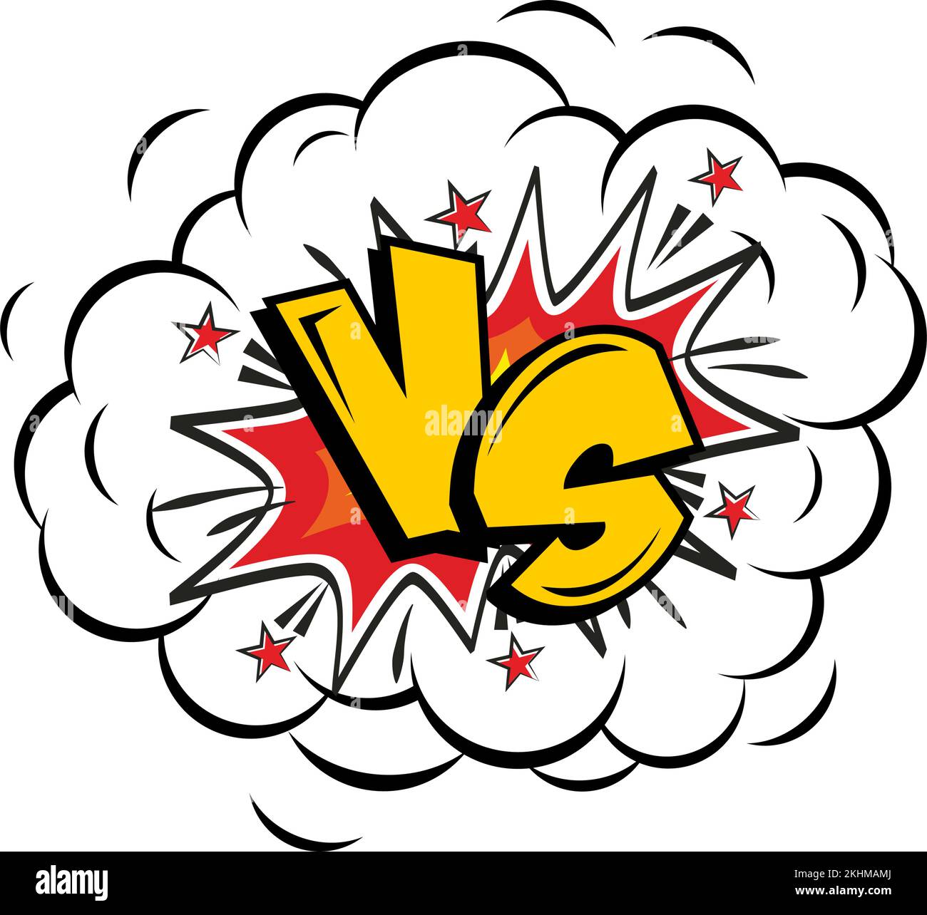 VS Comics frame. Versus comic fighting duel and fight confrontation logo. Vs battle challenge, vector conflict cartoon symbol on transparent backgroun Stock Vector