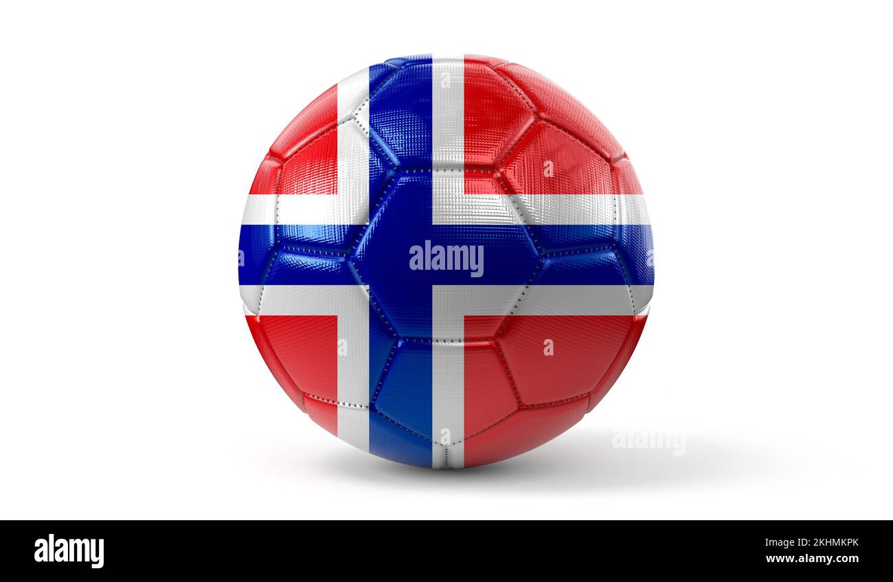 Norway - national flag on soccer ball - 3D illustration Stock Photo