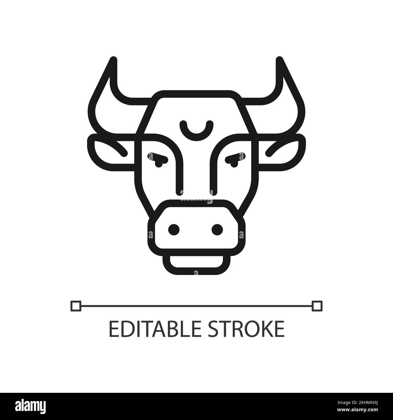 Bull head pixel perfect linear icon Stock Vector Image & Art - Alamy