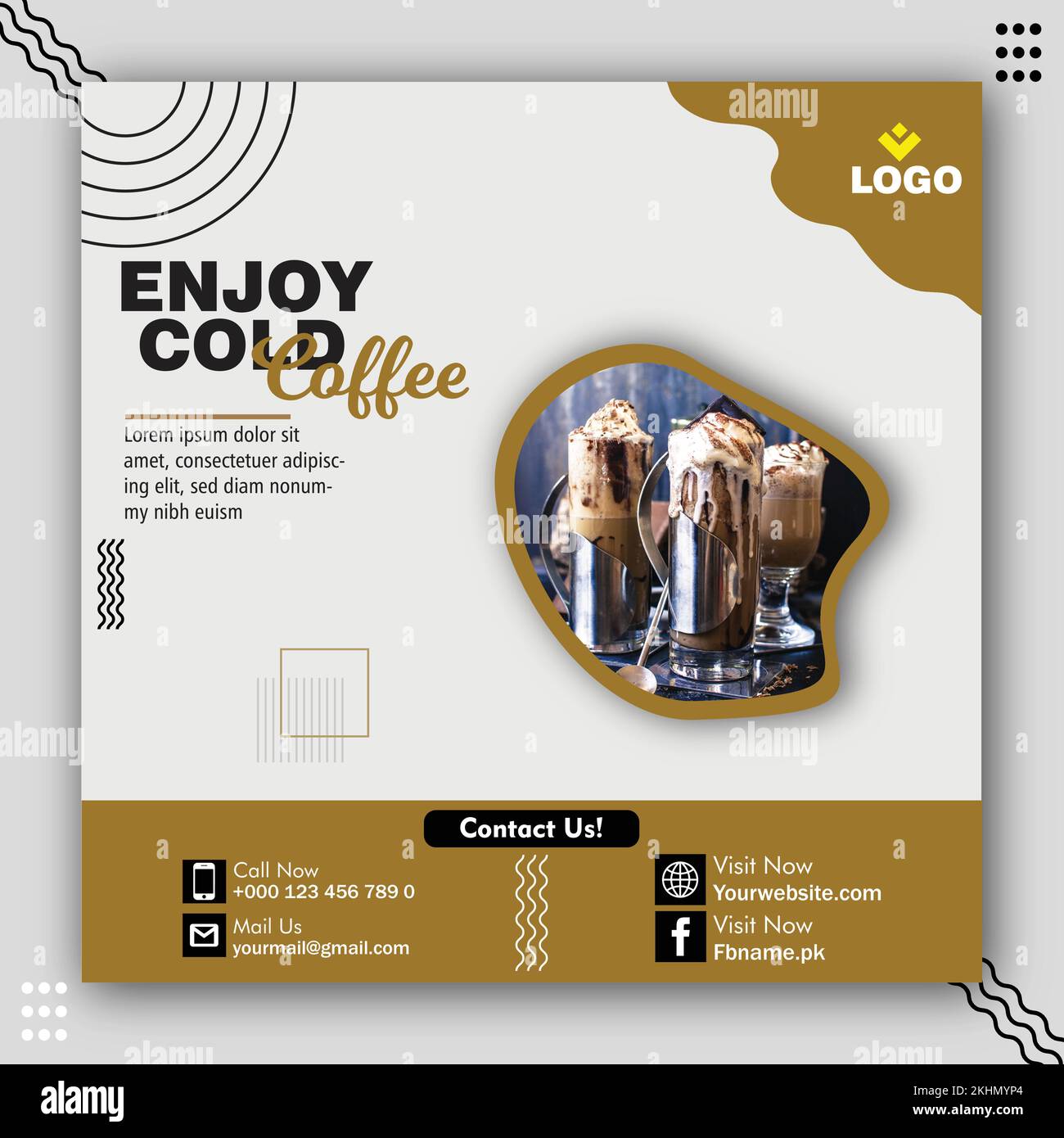 Social Media Post Template For Cold Coffee Stock Vector Image & Art - Alamy