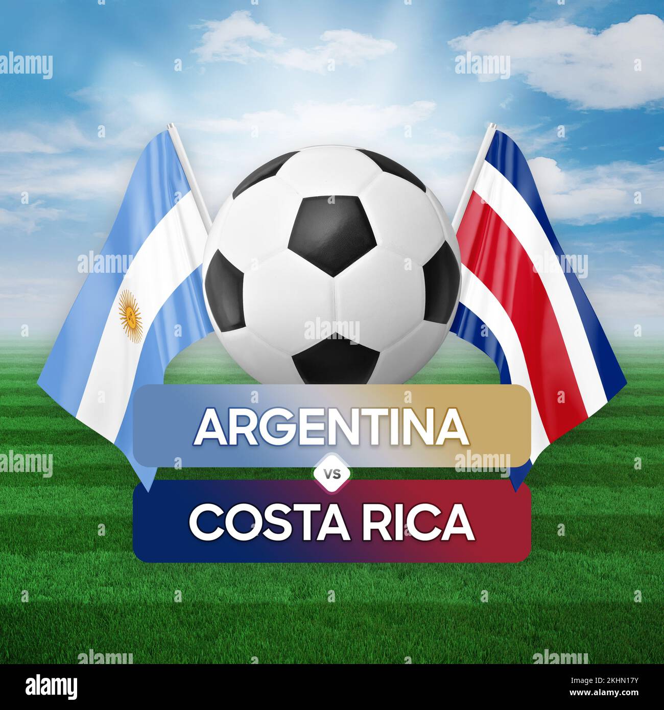 Argentina vs Costa Rica national teams soccer football match