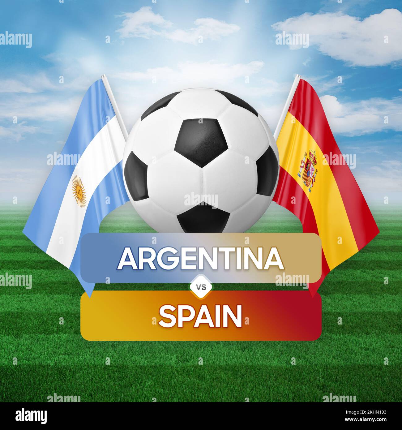 Argentina vs Spain national teams soccer football match competition