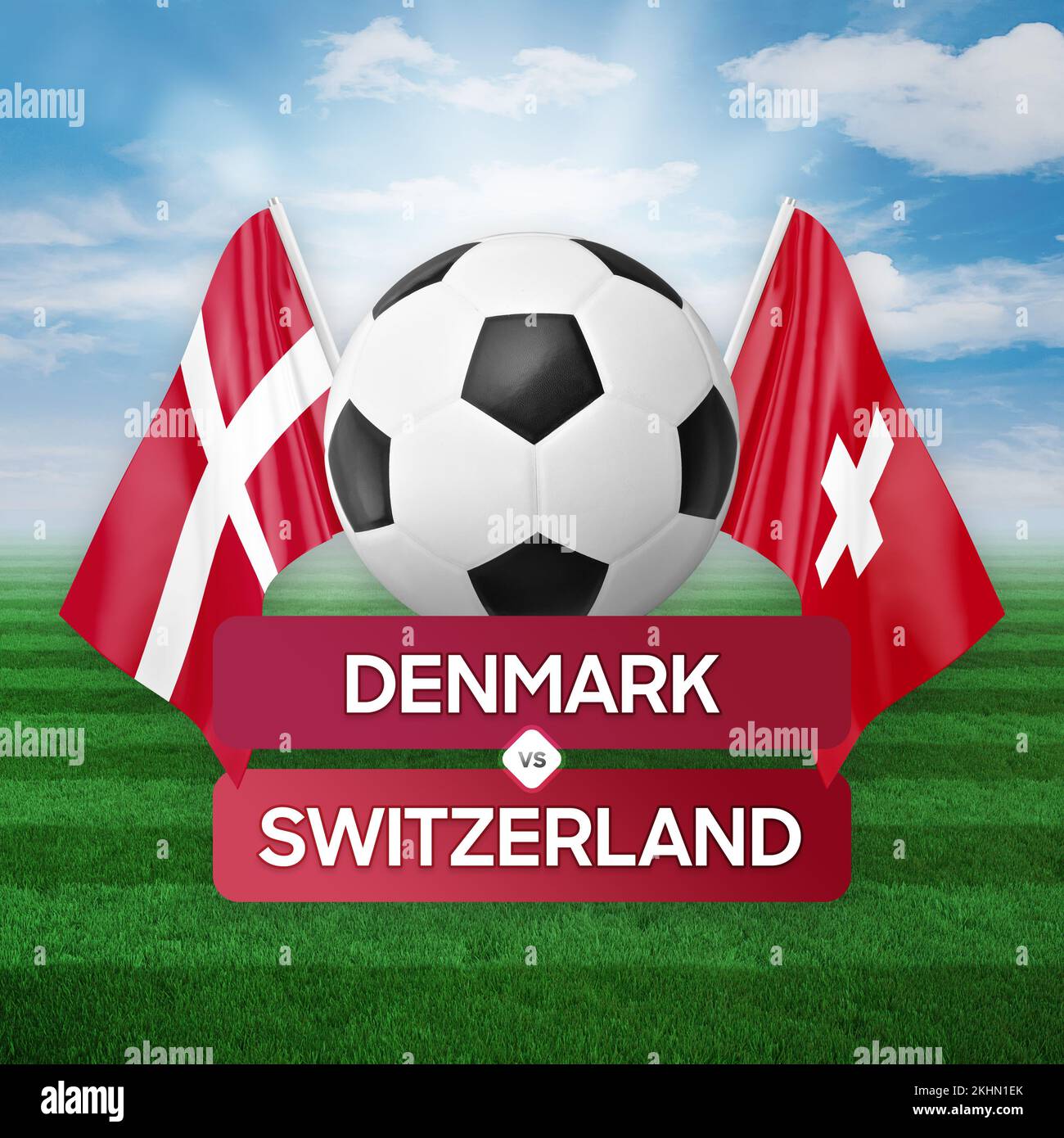Denmark vs Switzerland national teams soccer football match competition