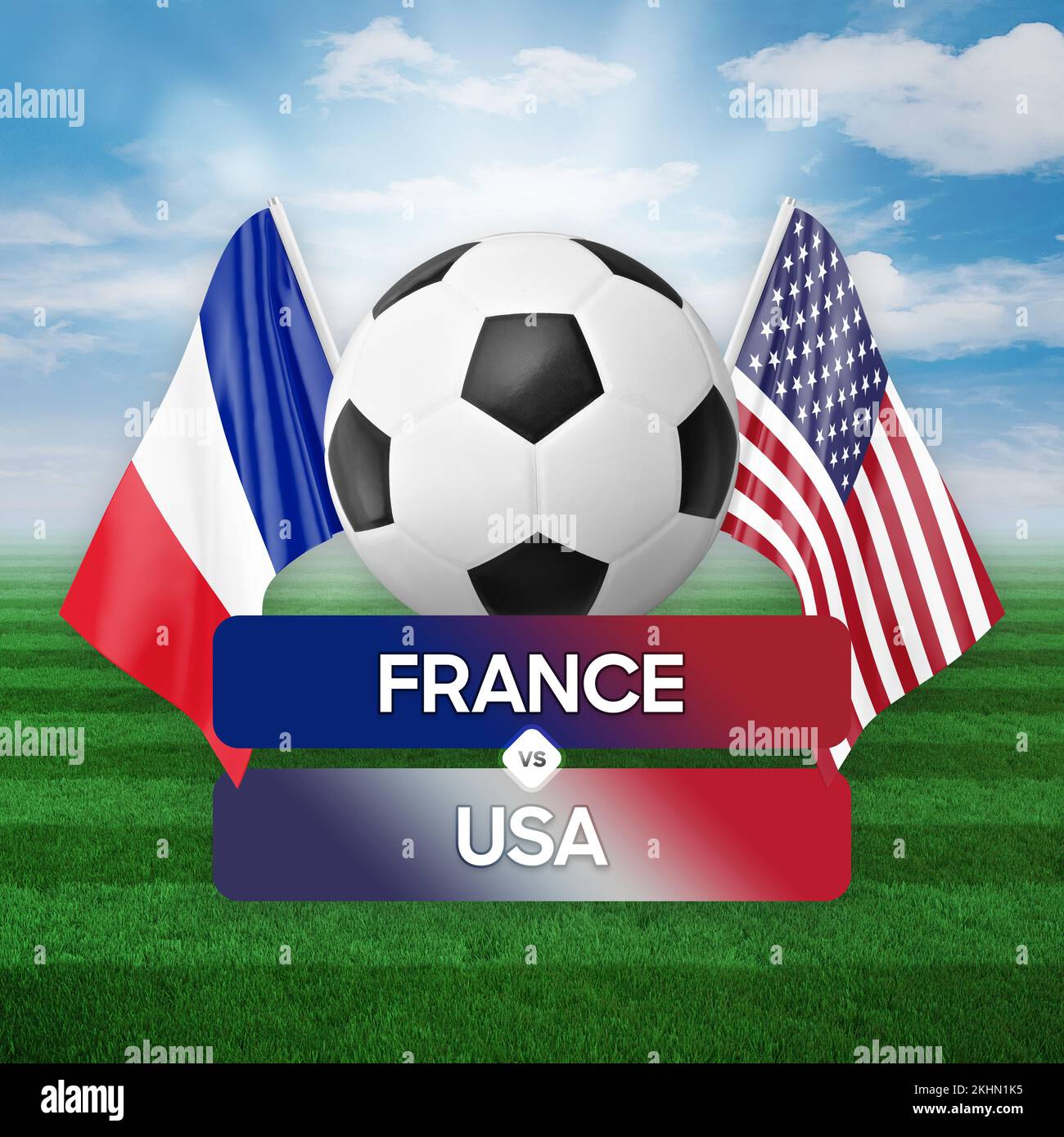 France vs USA national teams soccer football match competition concept Stock Photo Alamy