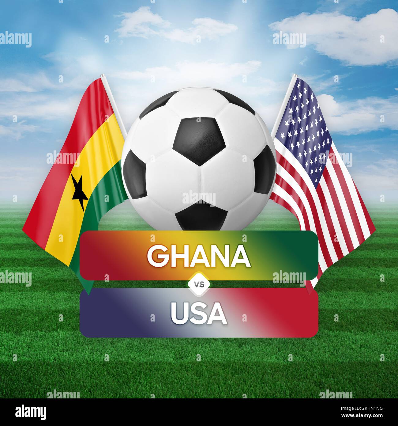 Ghana vs USA national teams soccer football match competition concept