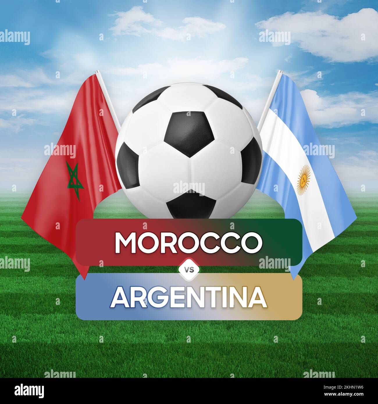 Morocco vs Argentina national teams soccer football match competition