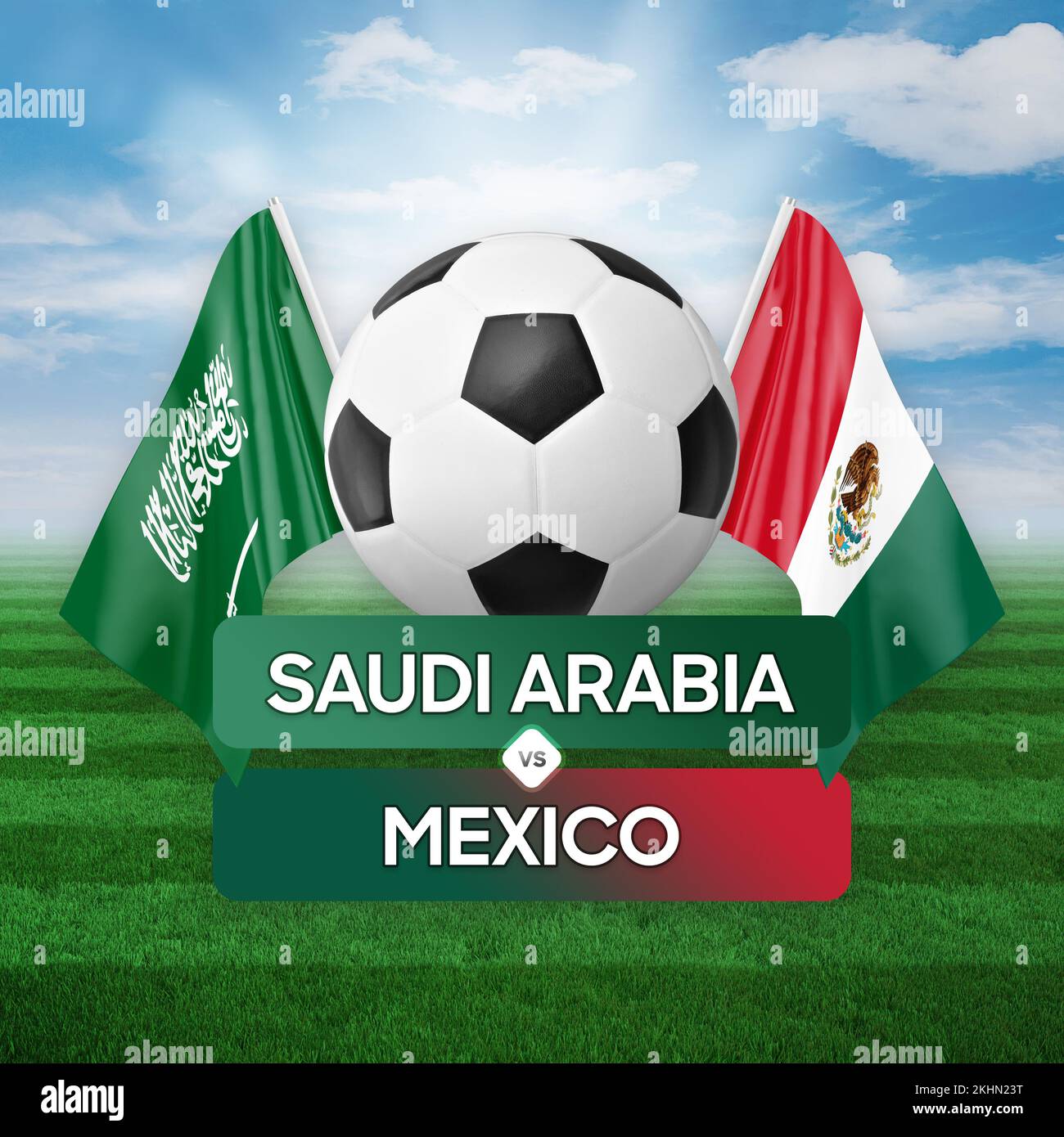 Saudi Arabia vs Mexico national teams soccer football match competition ...