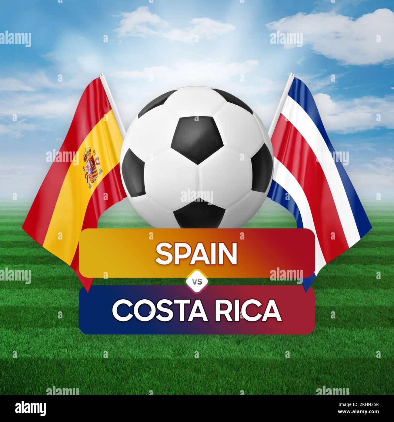 Spain vs Costa Rica national teams soccer football match competition