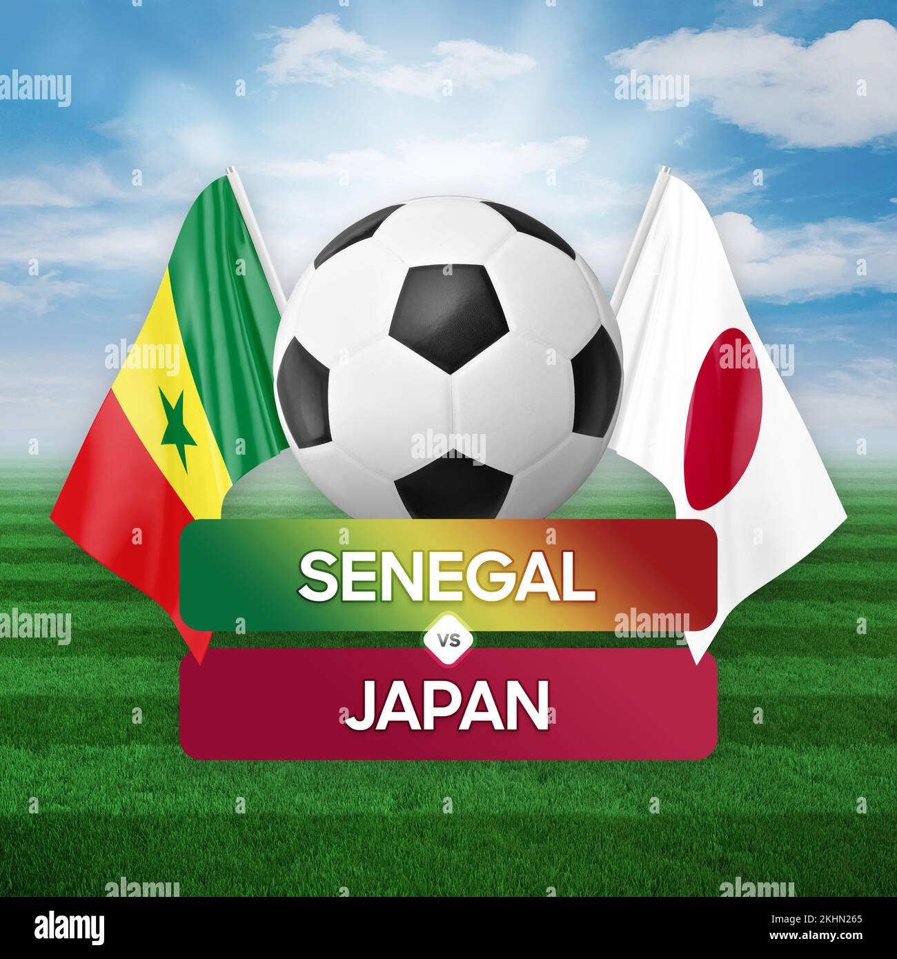Senegal vs Japan national teams soccer football match competition