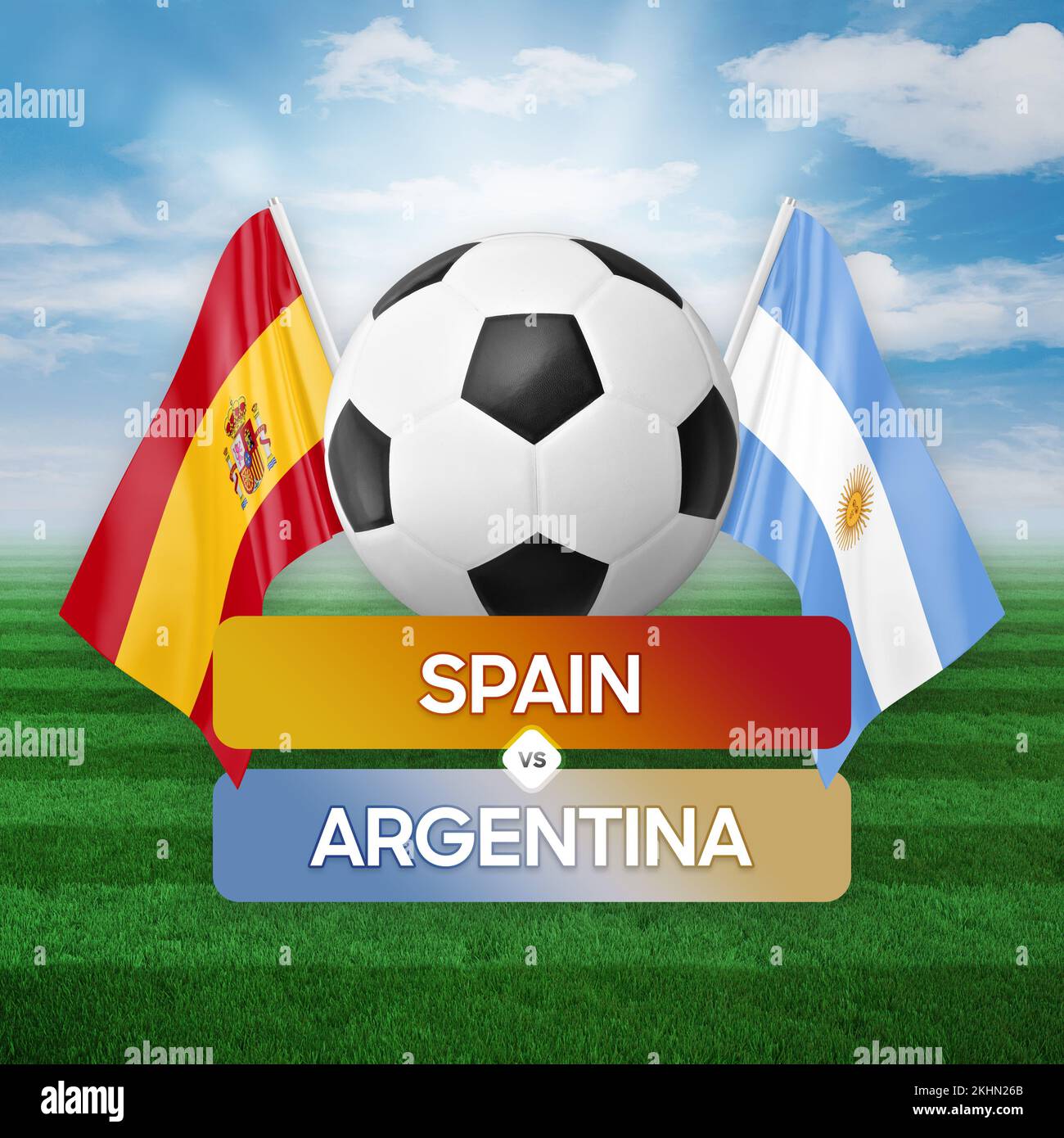 Spain vs Argentina national teams soccer football match competition