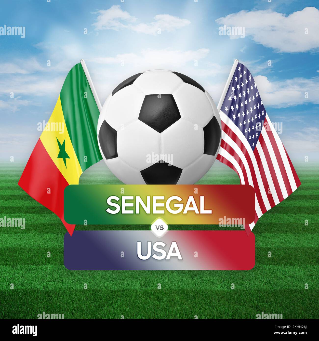 Senegal vs USA national teams soccer football match competition concept