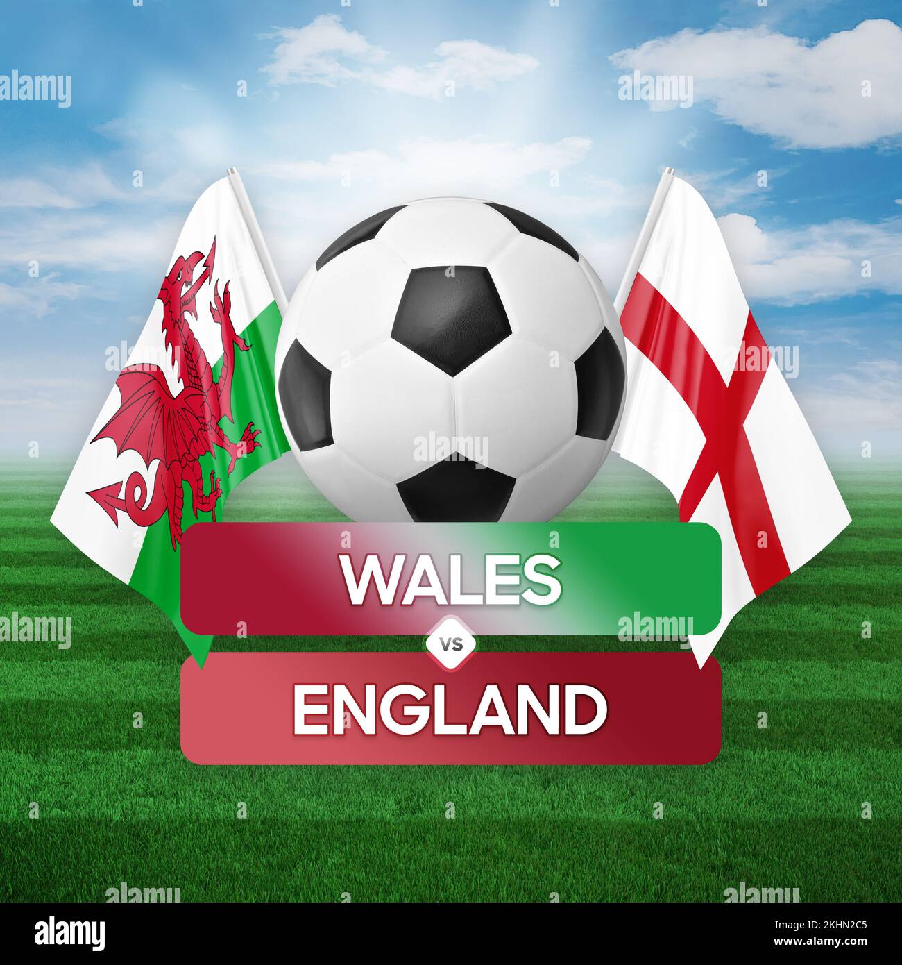 Wales vs England national teams soccer football match competition