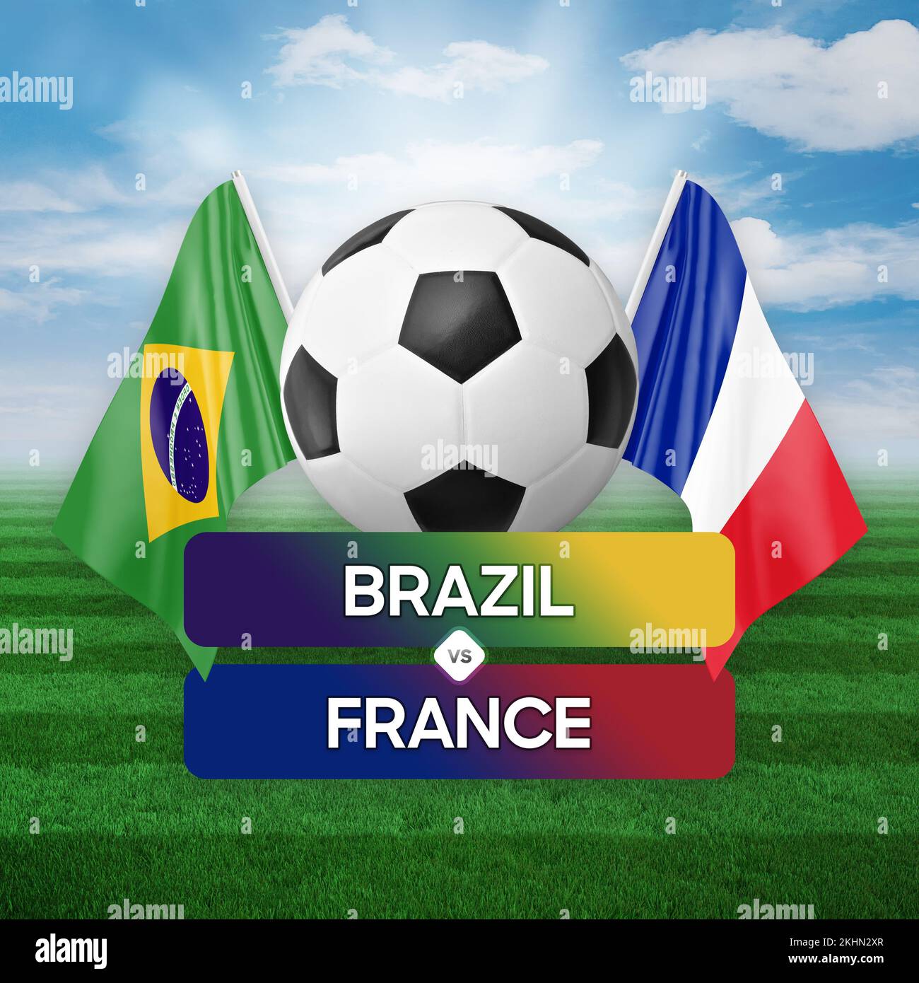 Brazil vs France national teams soccer football match competition