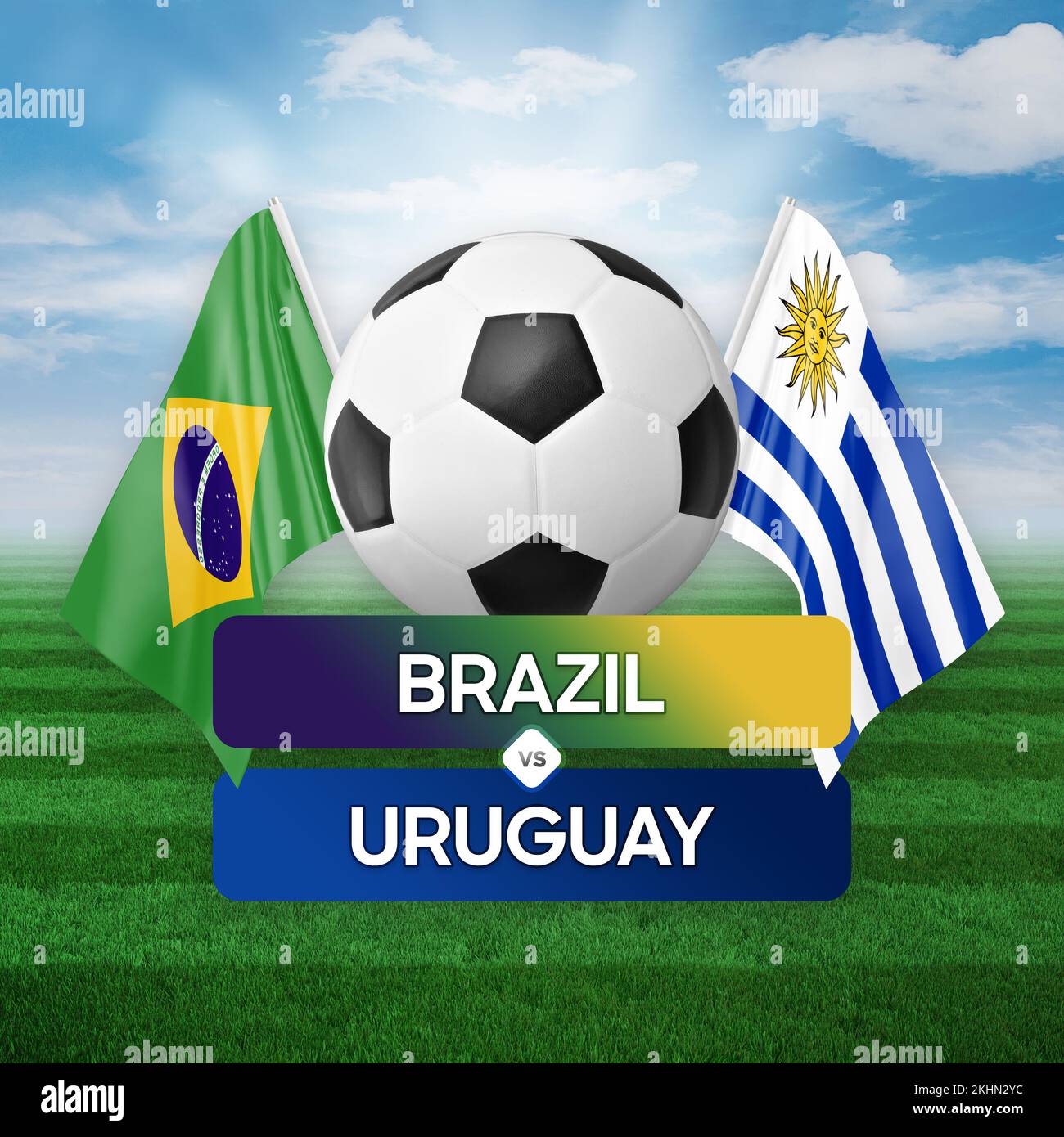 Brazil vs Uruguay national teams soccer football match competition