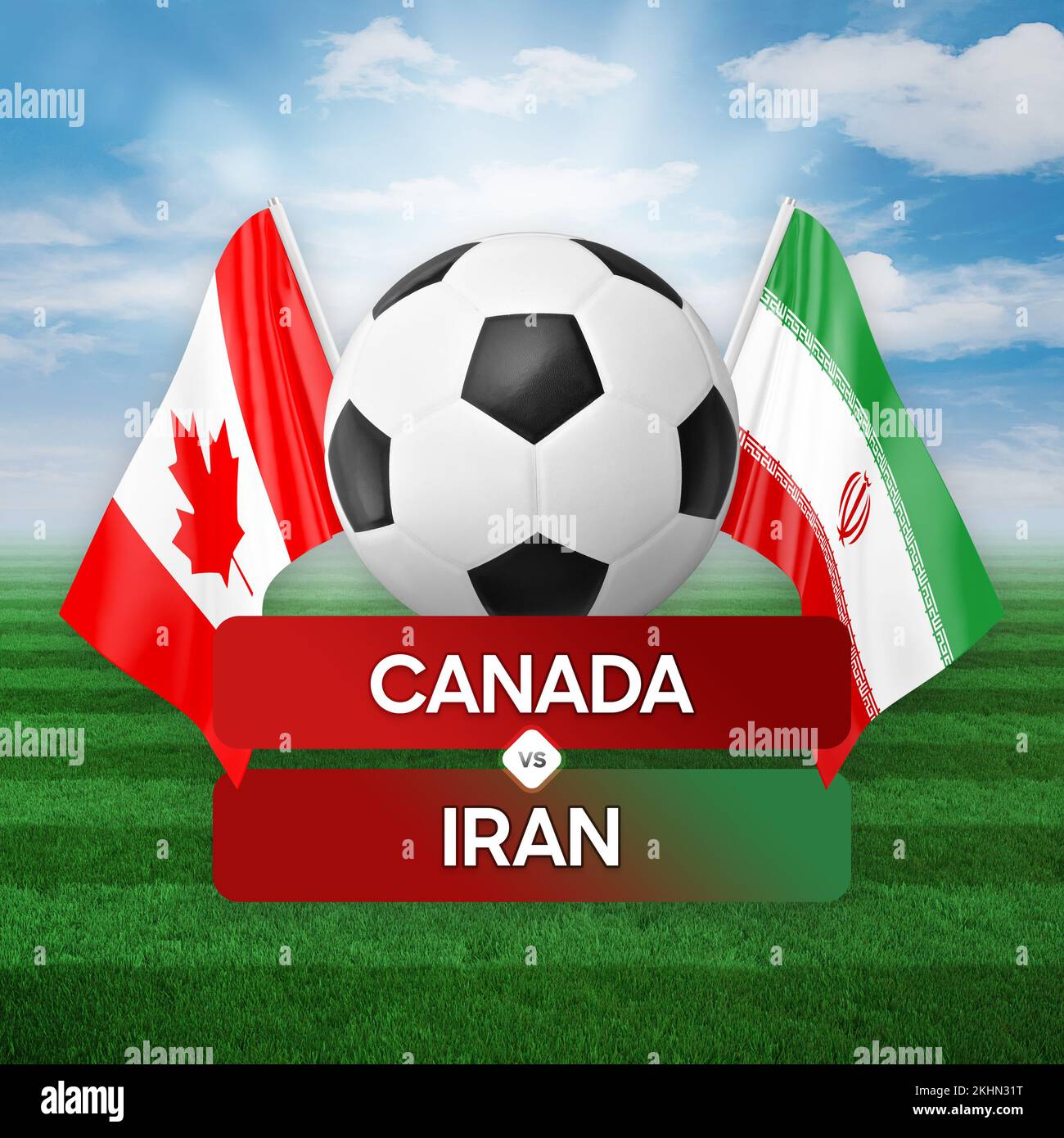Canada vs Iran national teams soccer football match competition concept