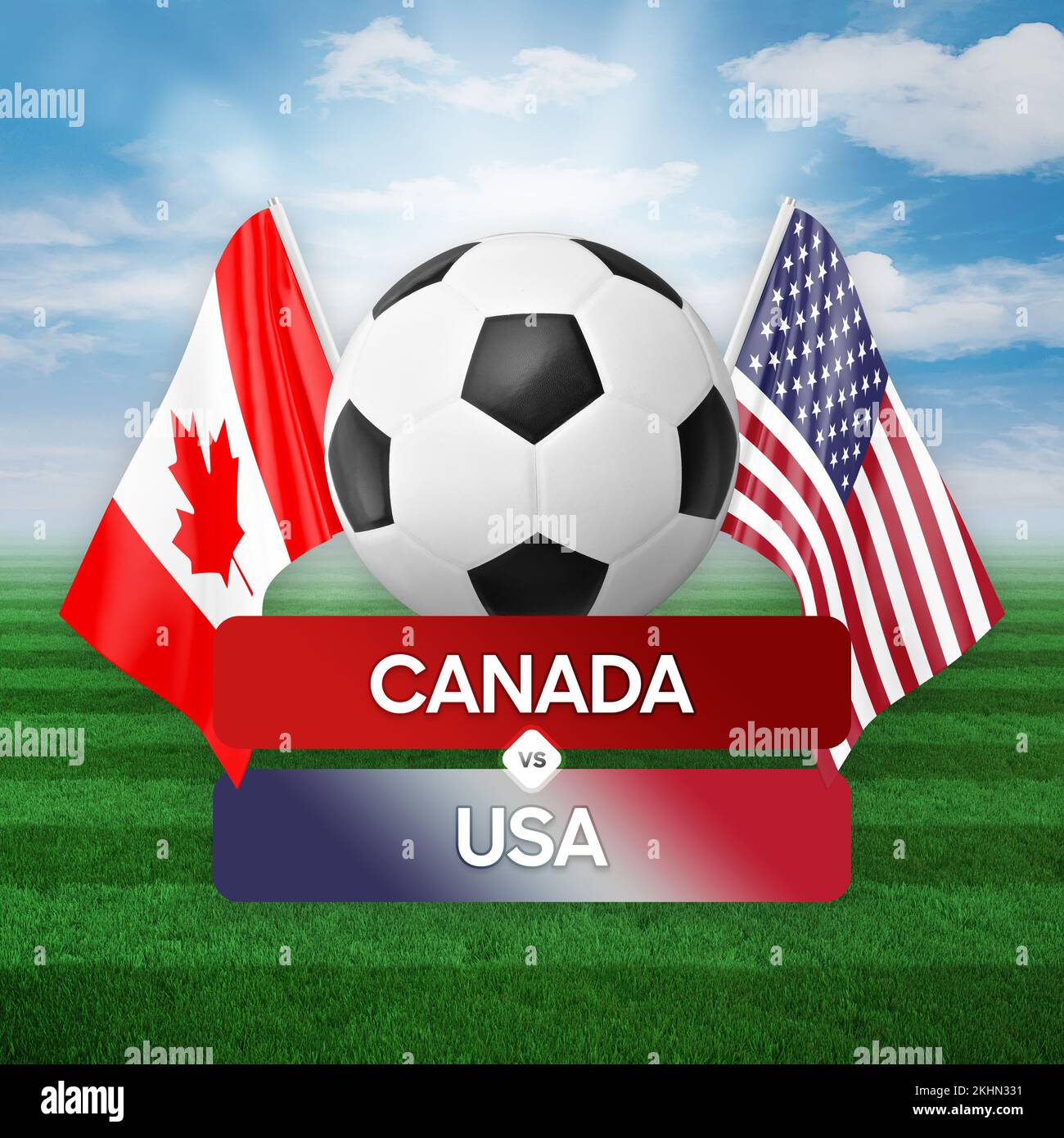 Canada vs USA national teams soccer football match competition concept