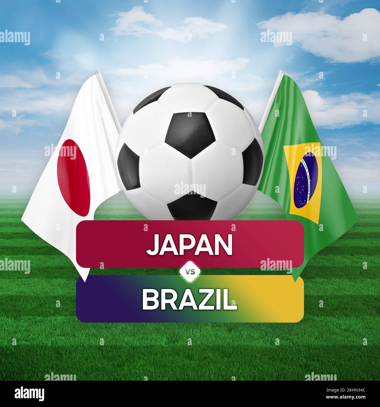 Japan vs Brazil national teams soccer football match competition