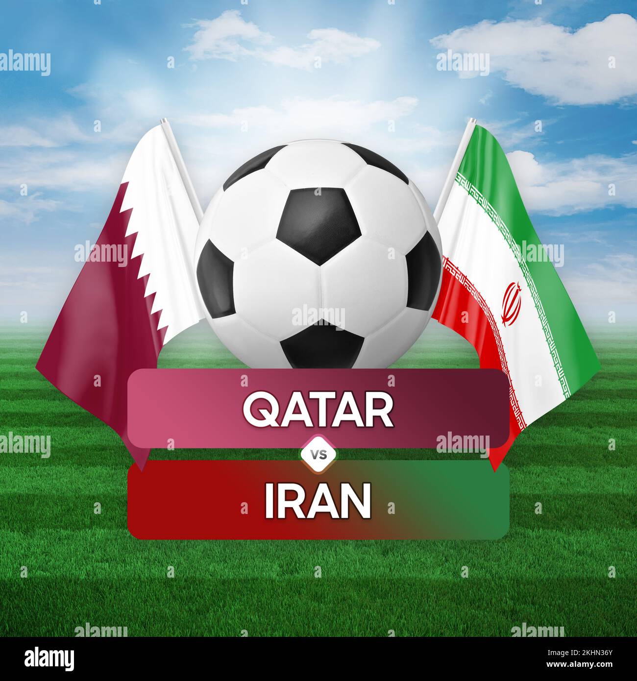Qatar vs Iran national teams soccer football match competition