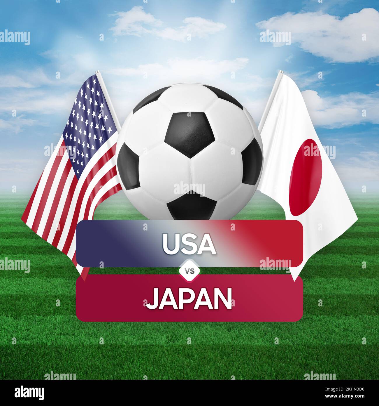 USA vs Japan national teams soccer football match competition concept