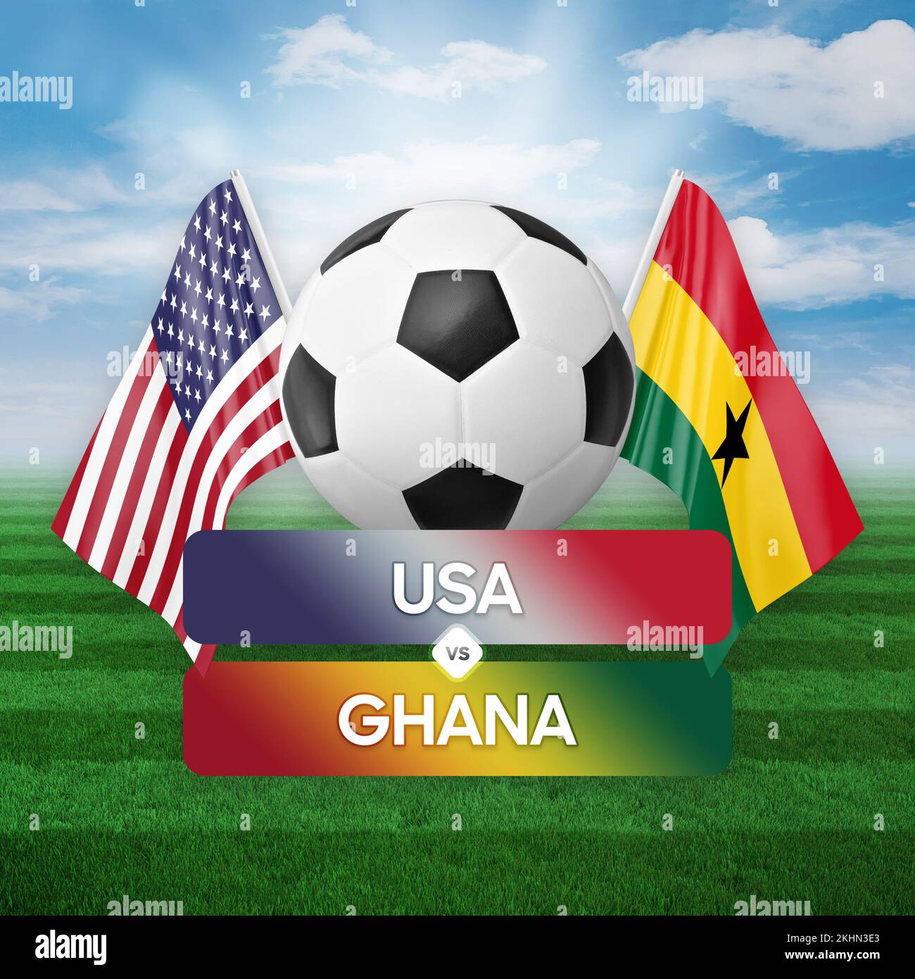 USA vs Ghana national teams soccer football match competition concept