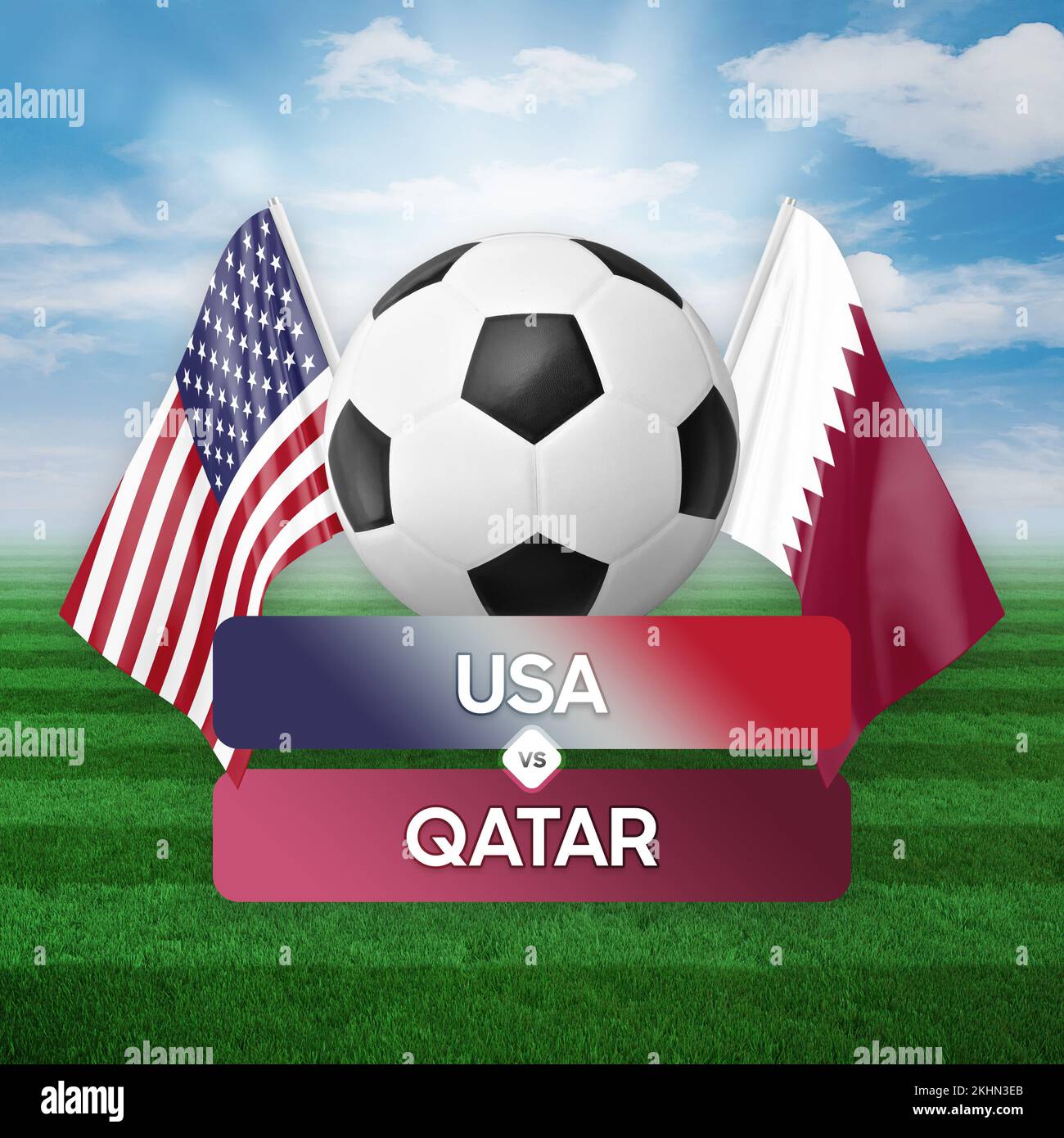 USA vs Qatar national teams soccer football match competition concept