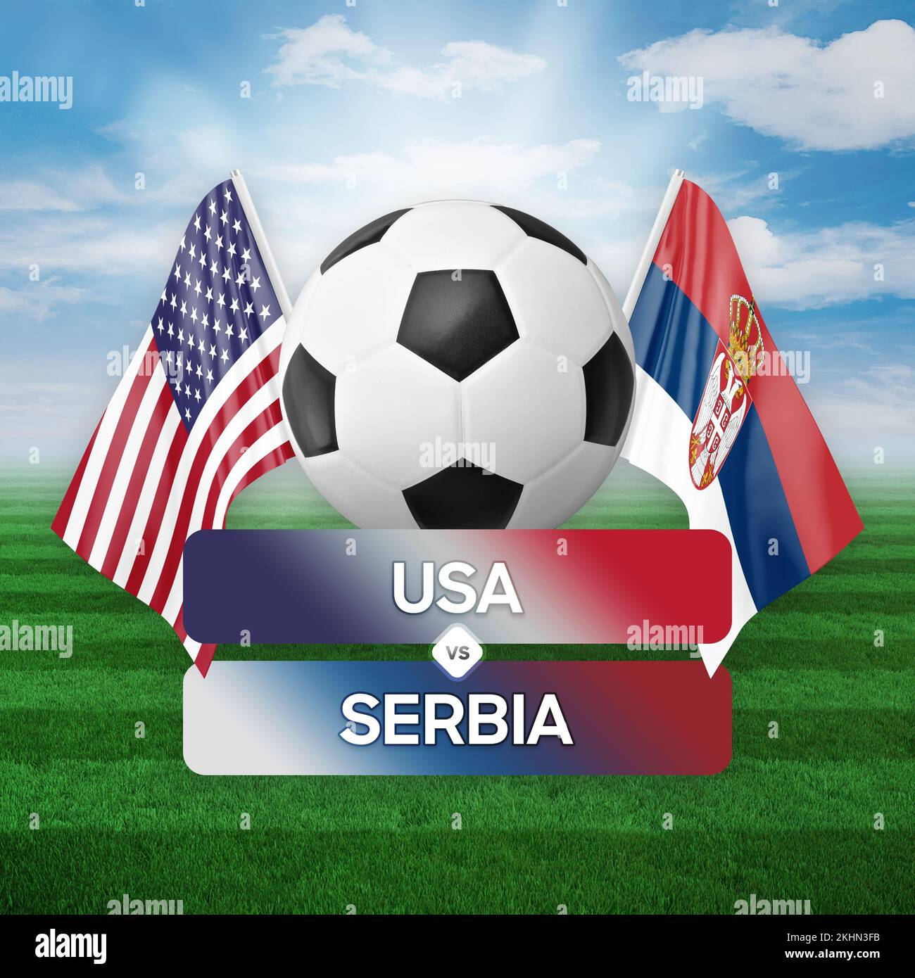 USA vs Serbia national teams soccer football match competition concept