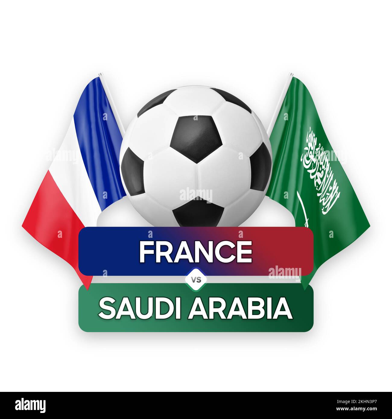 France vs Saudi Arabia national teams soccer football match competition concept. Stock Photo