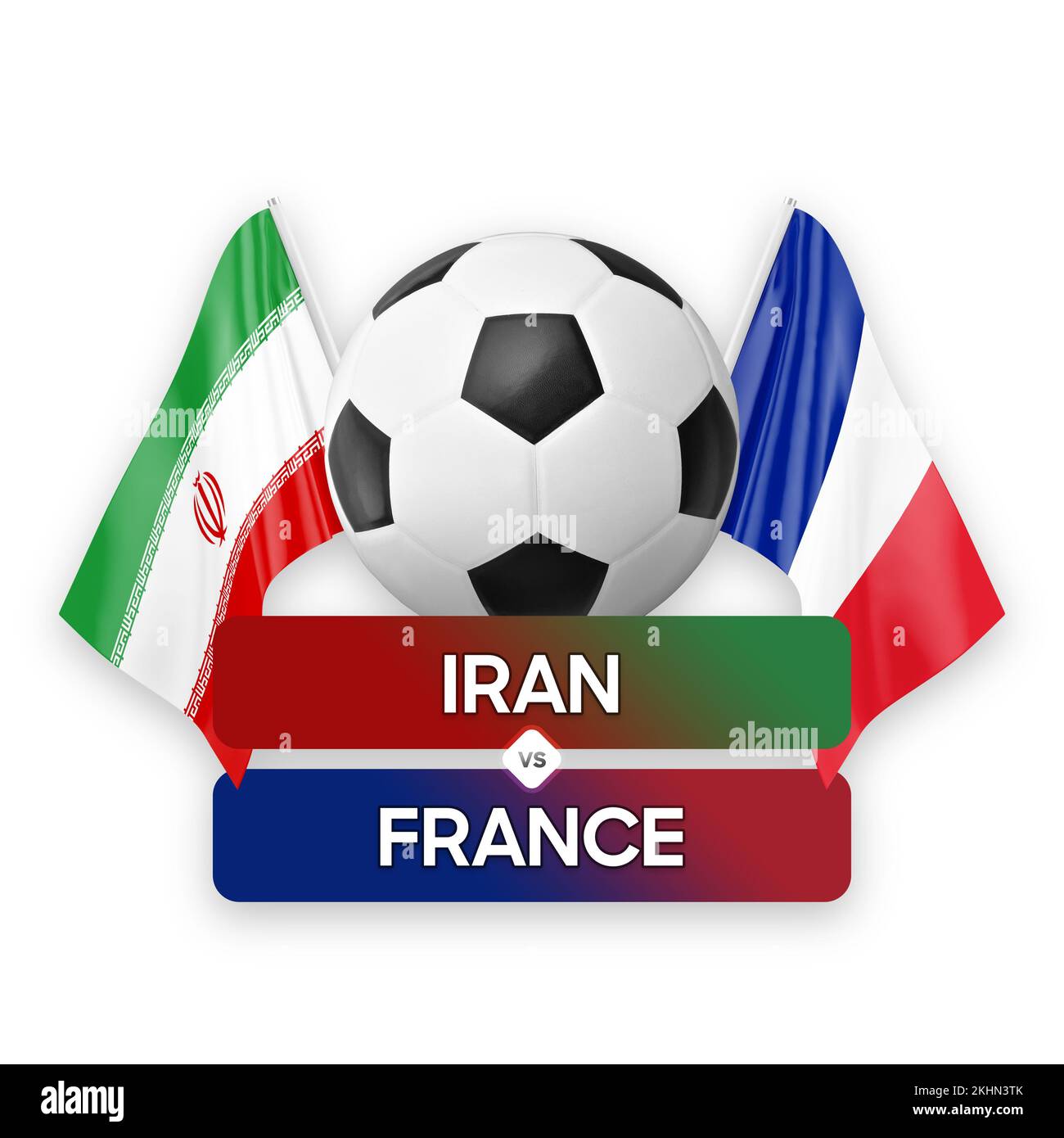 Iran vs France national teams soccer football match competition concept
