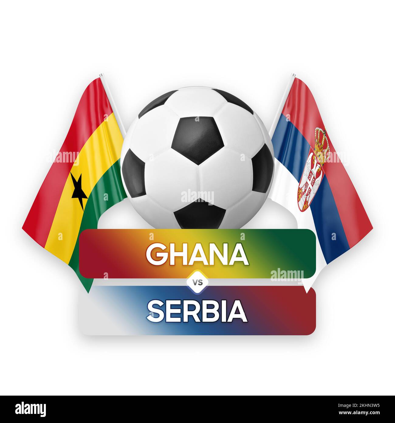 Ghana vs Senegal national teams soccer football match competition concept. Stock Photo