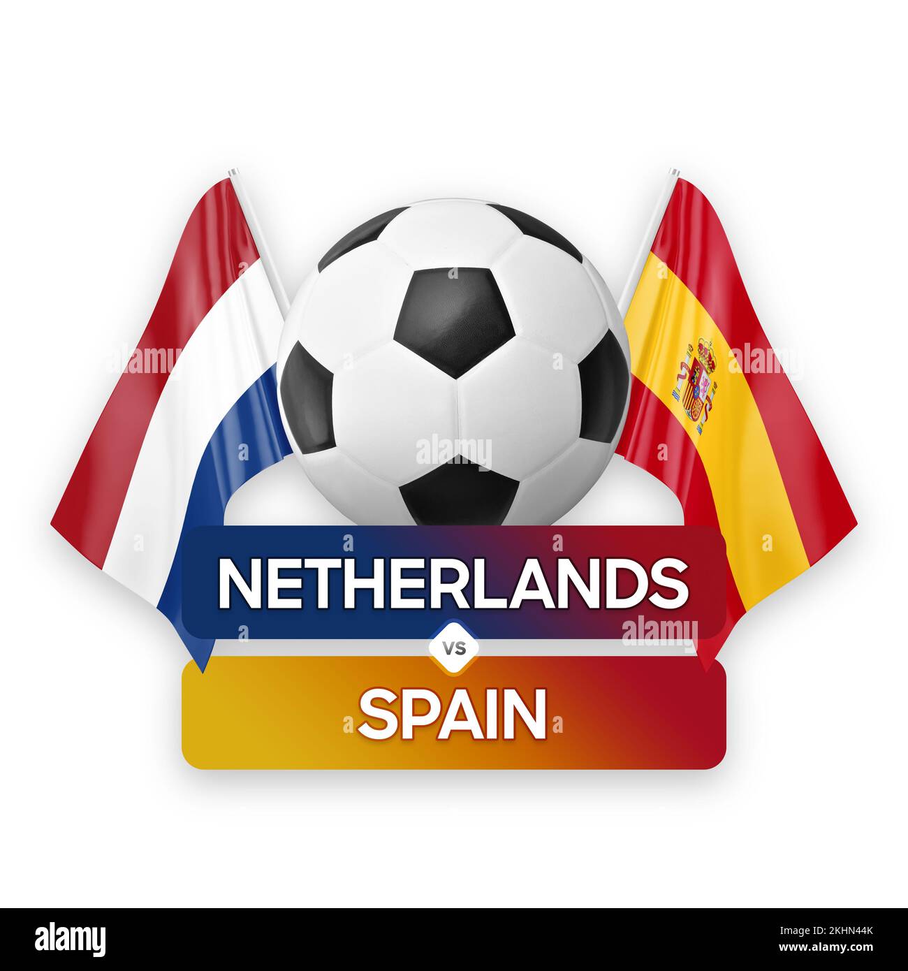 Netherlands vs Spain national teams soccer football match competition