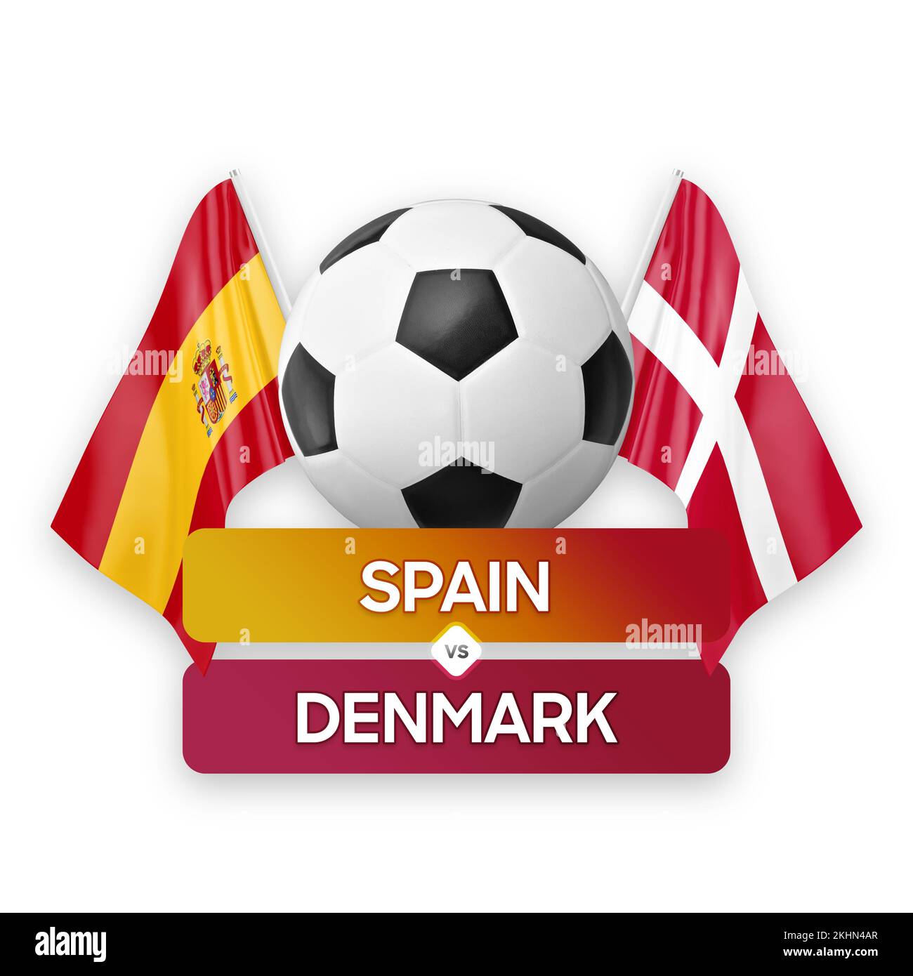Spain vs Denmark national teams soccer football match competition