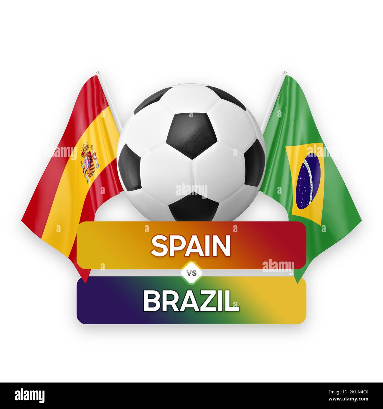 Spain vs Brazil national teams soccer football match competition