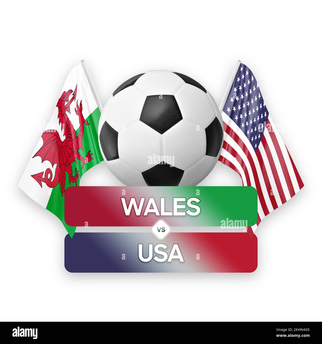 Wales vs USA national teams soccer football match competition concept