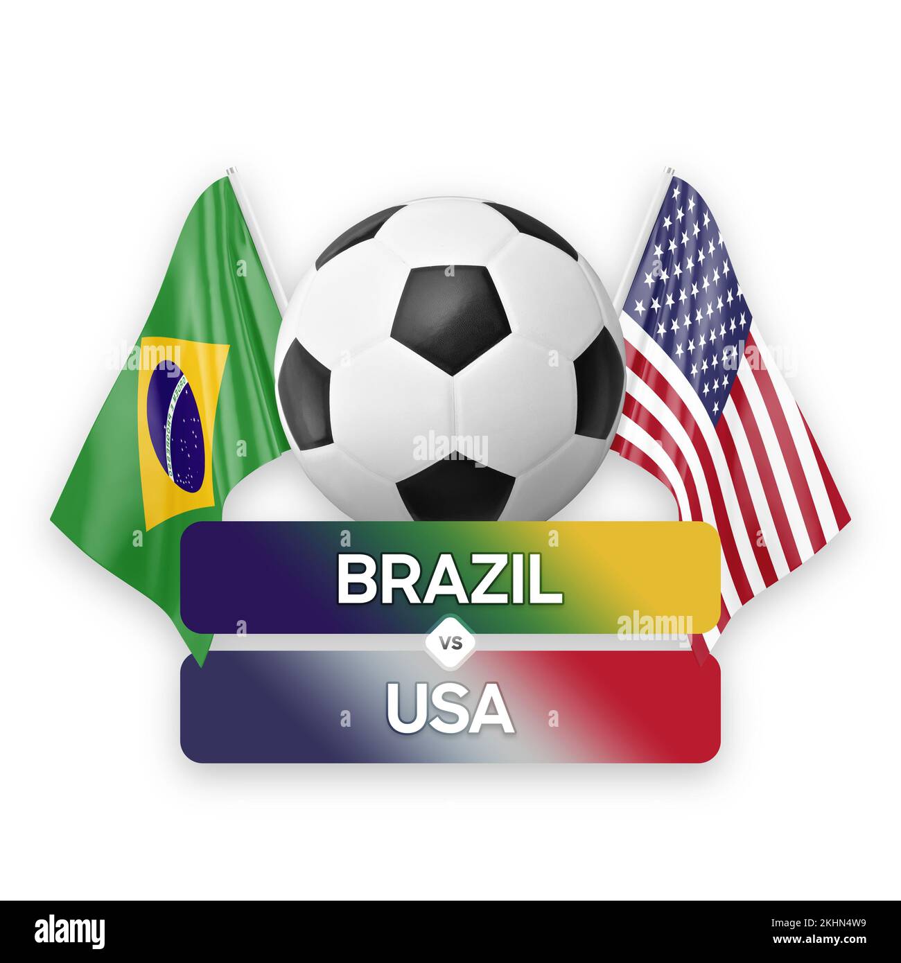Brazil vs USA national teams soccer football match competition concept