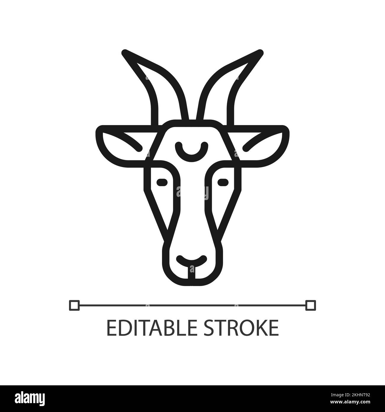 Goat head pixel perfect linear icon Stock Vector Image & Art - Alamy