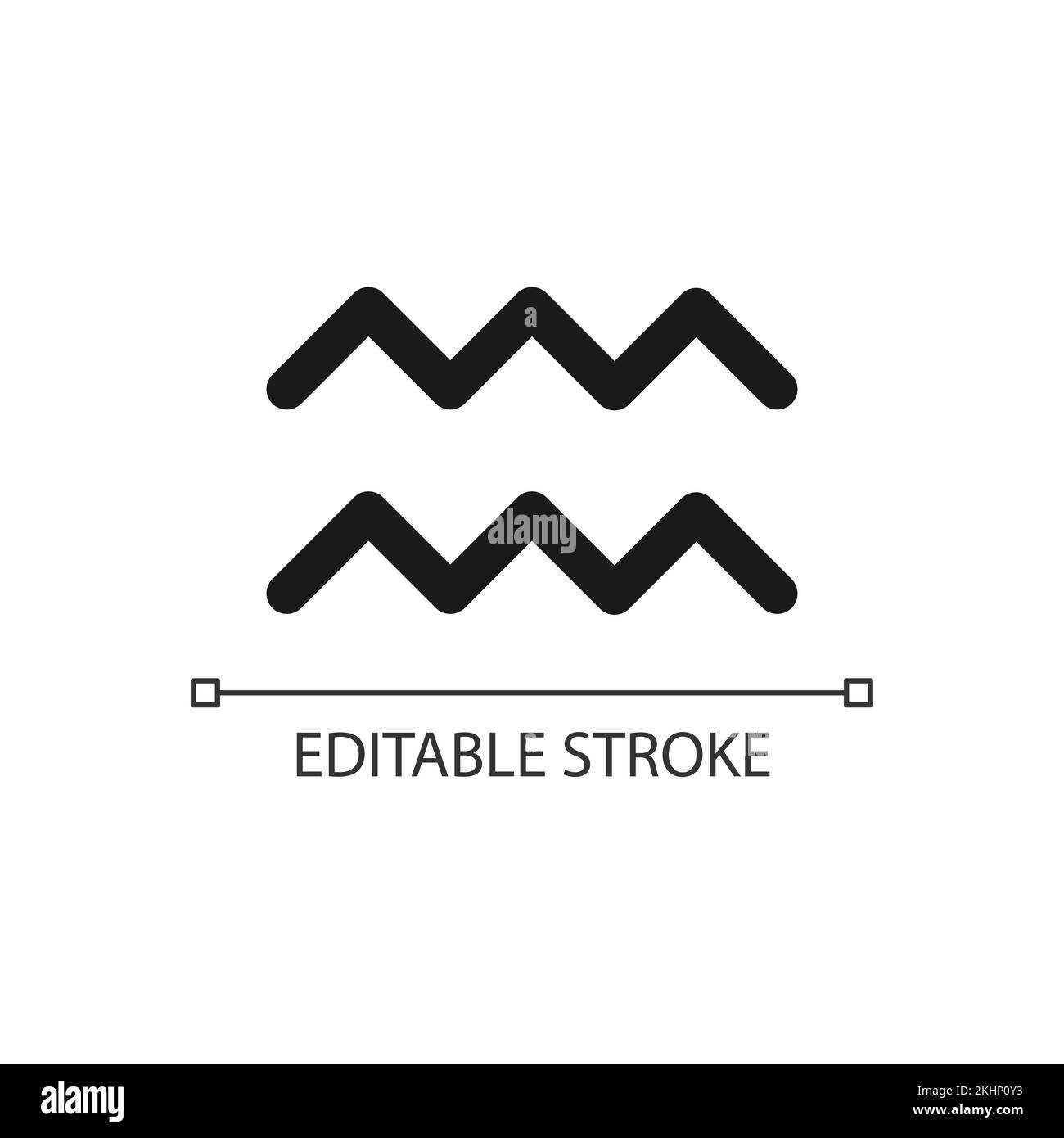Aquarius pixel perfect minimalistic linear icon Stock Vector