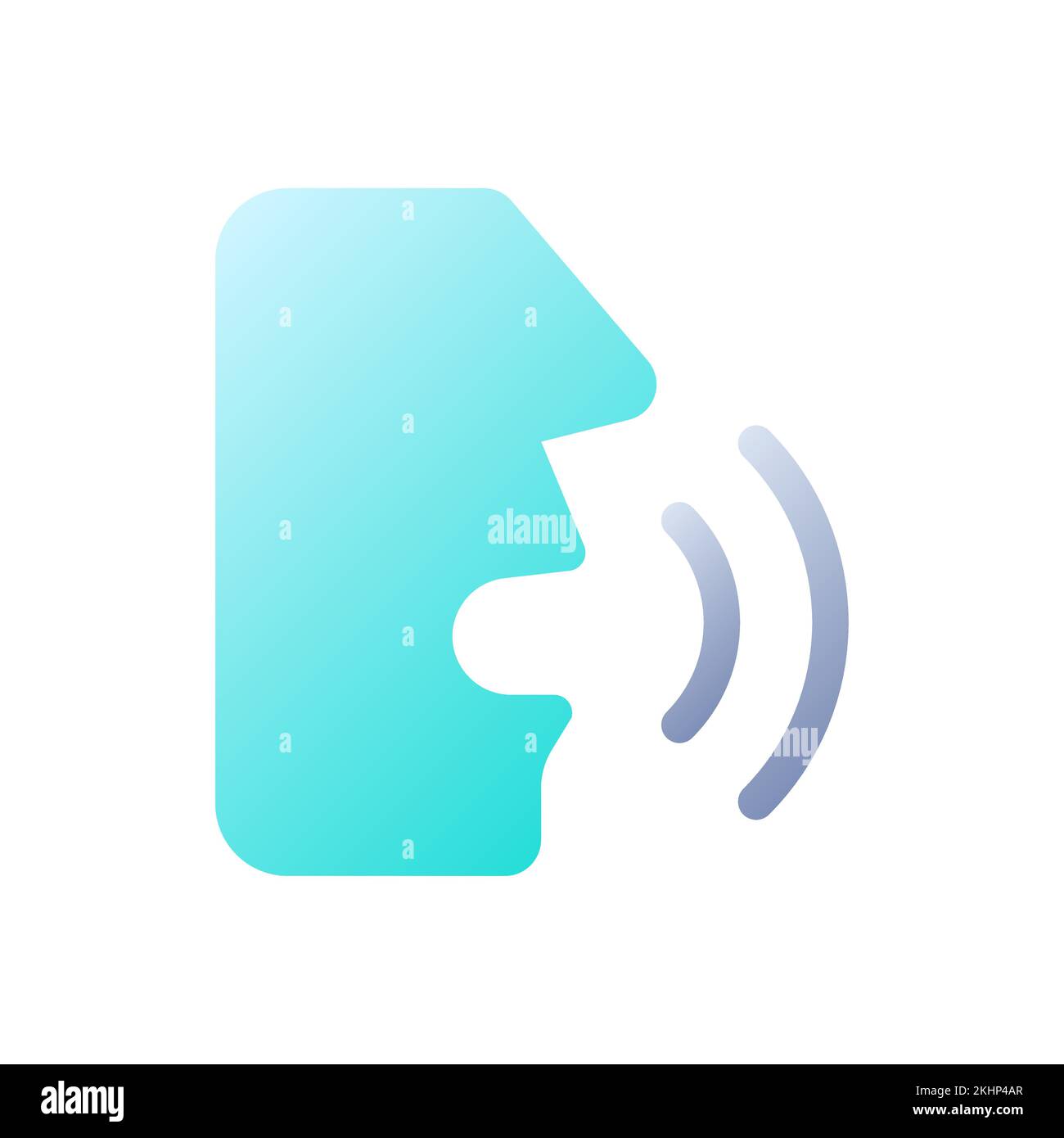 Speech recognition flat gradient two-color ui icon Stock Vector