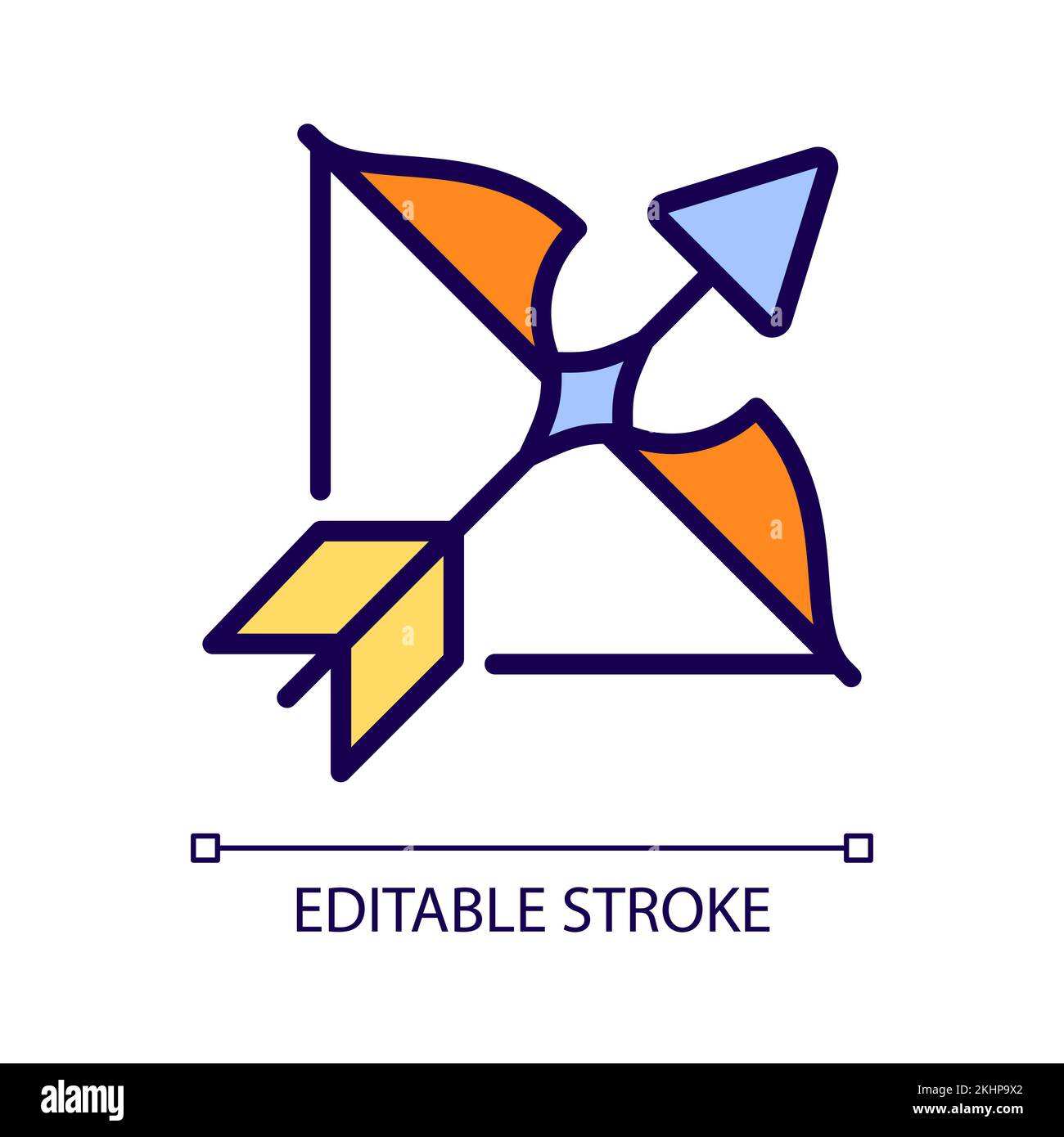 Archery pixel perfect RGB color icon Stock Vector