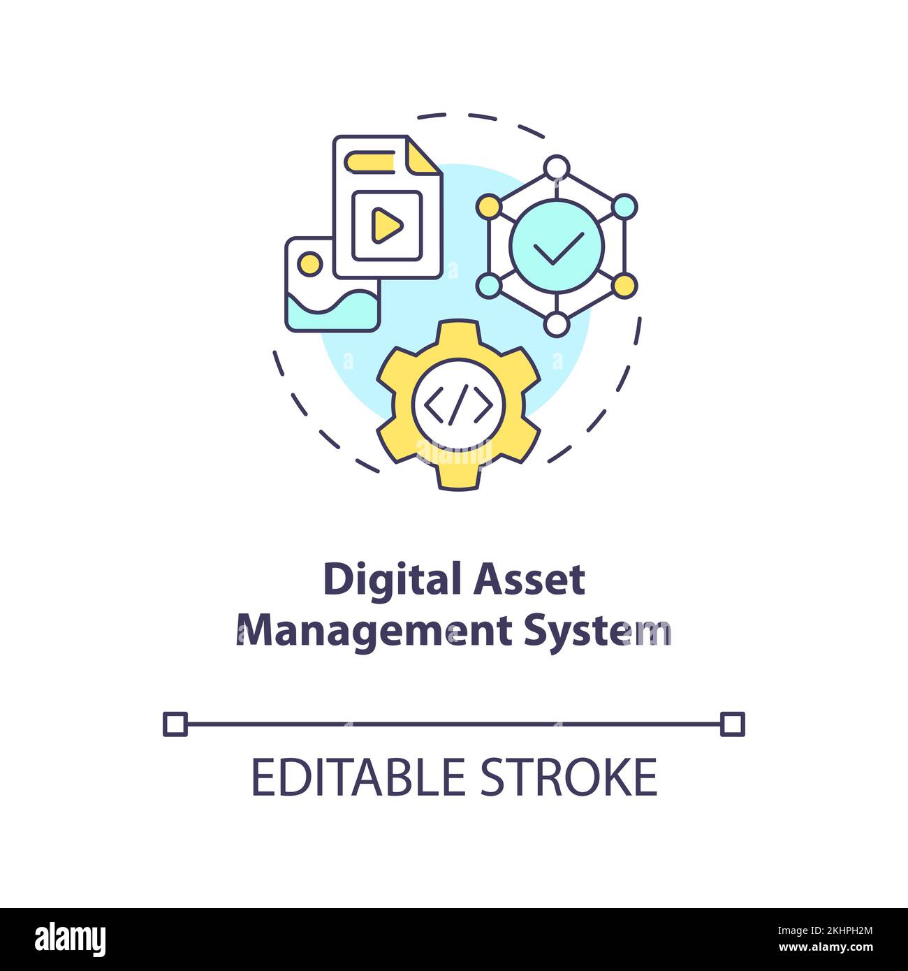 Digital asset management system concept icon Stock Vector Image & Art