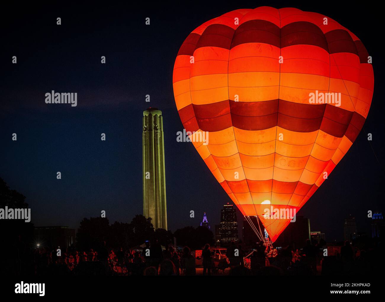 The hot air balloon at night. National World War I Museum, Kansas City