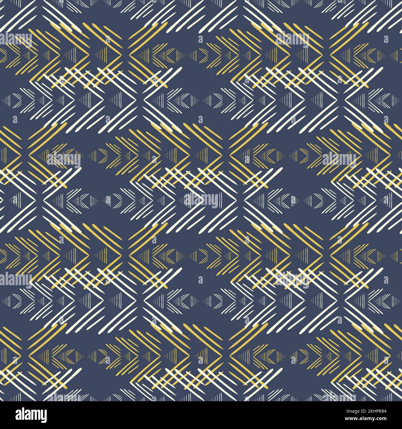 Glitch aztec geometric vector seamless pattern background. Blue ...