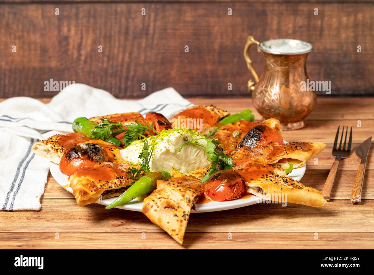 Wrapped Doner Kebab. Special kebab prepared with tomato and butter