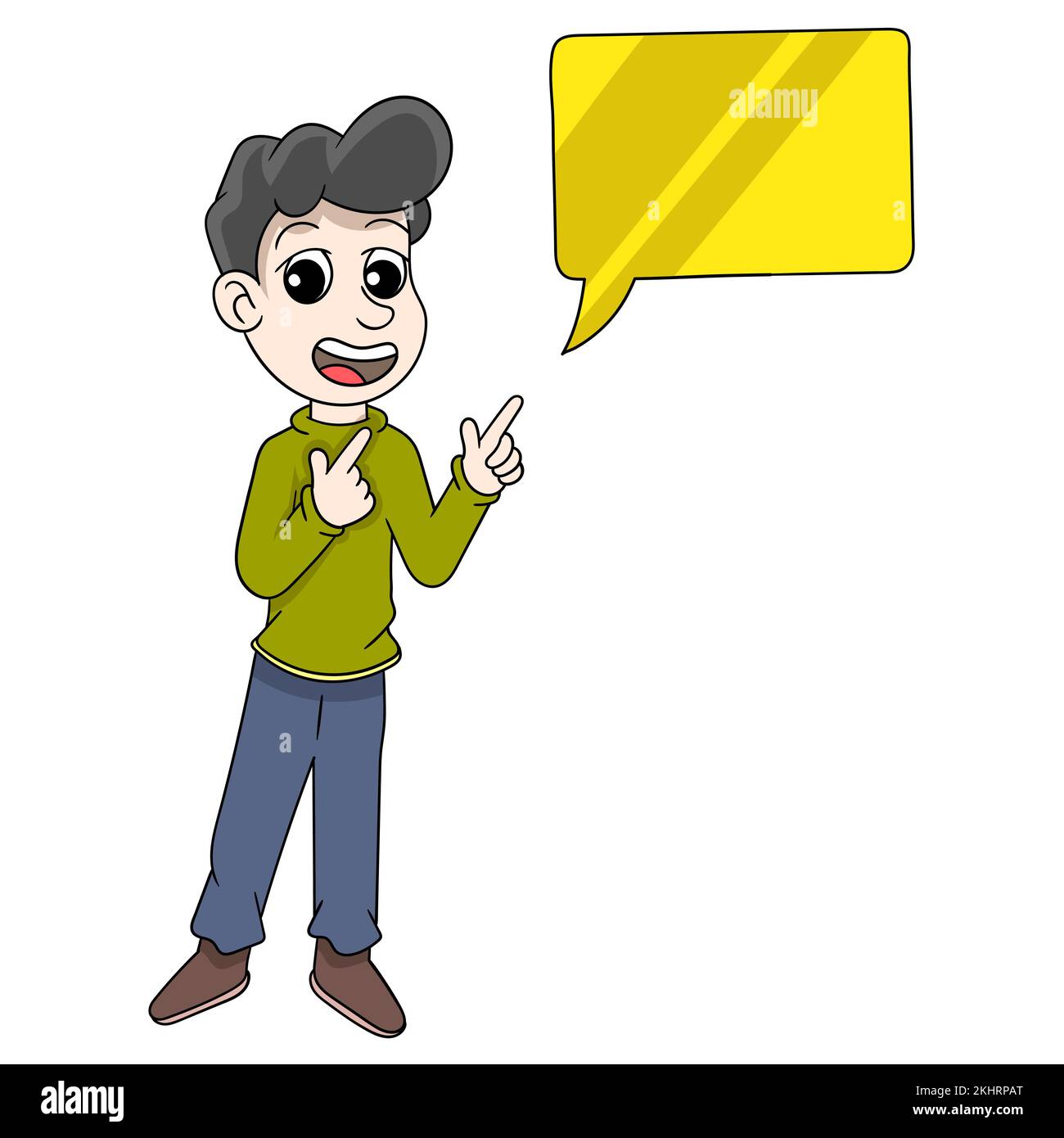 illustration of boy communicating messenger Stock Vector Image & Art