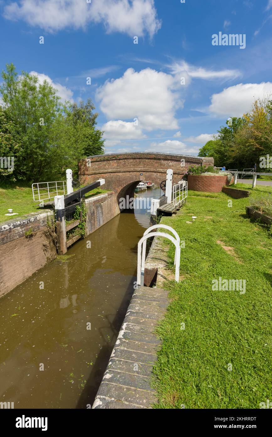 Higher Maunsel Lock on the Bridgwater and Taunton Canal, Somerset