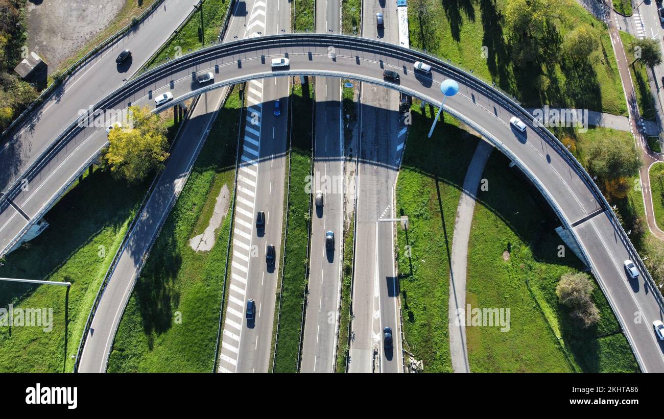 Motorway Intersection View Aerial birds eye view intersection hi-res stock photography and images ...