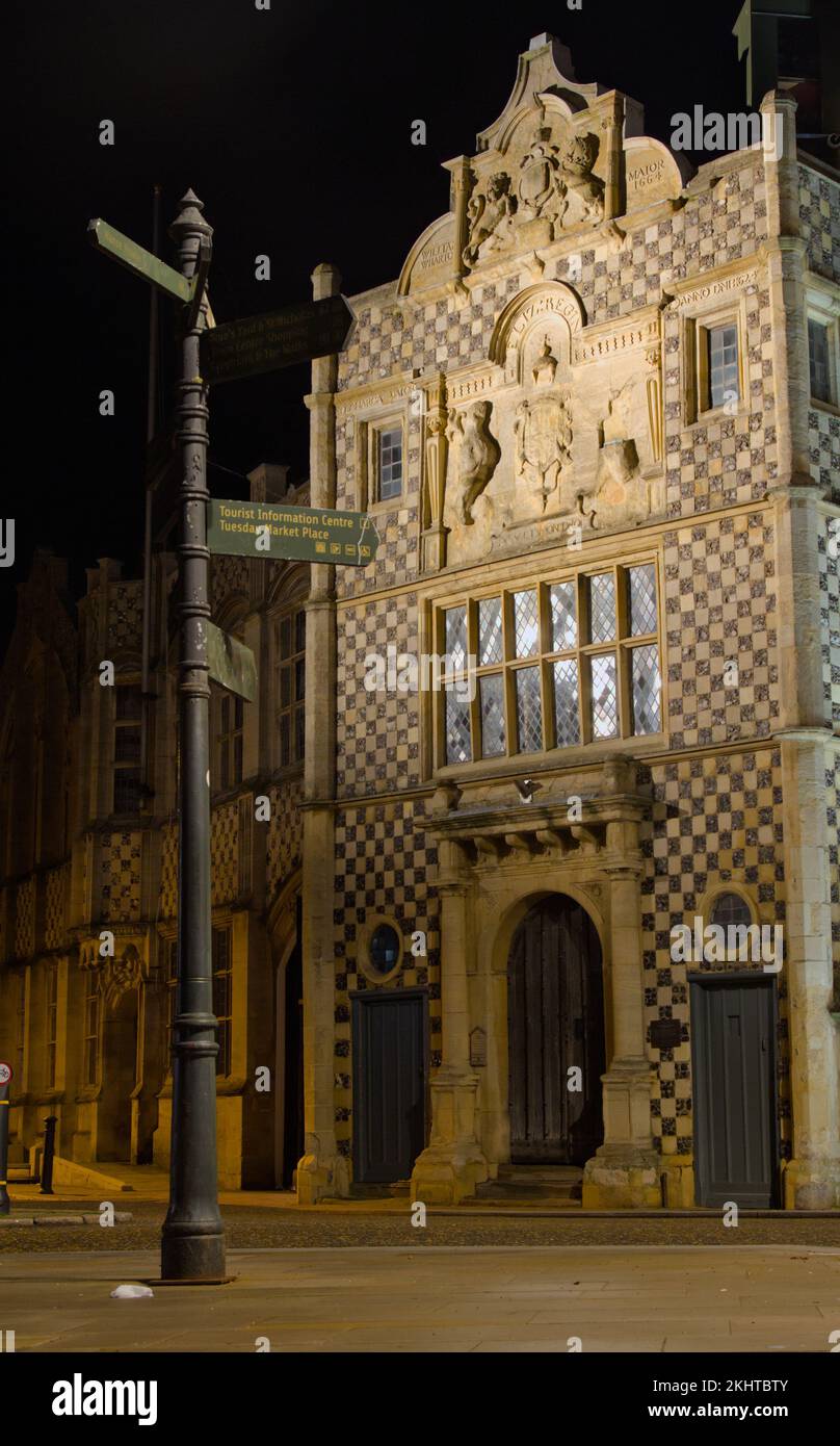 Guildhall Of The Holy And Undivided Trinity, Saint Margarets Place, At Night King's Lynn UK Stock Photo